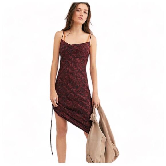 Free People Day to Night Printed Slip Dress size Medium - Picture 1 of 5